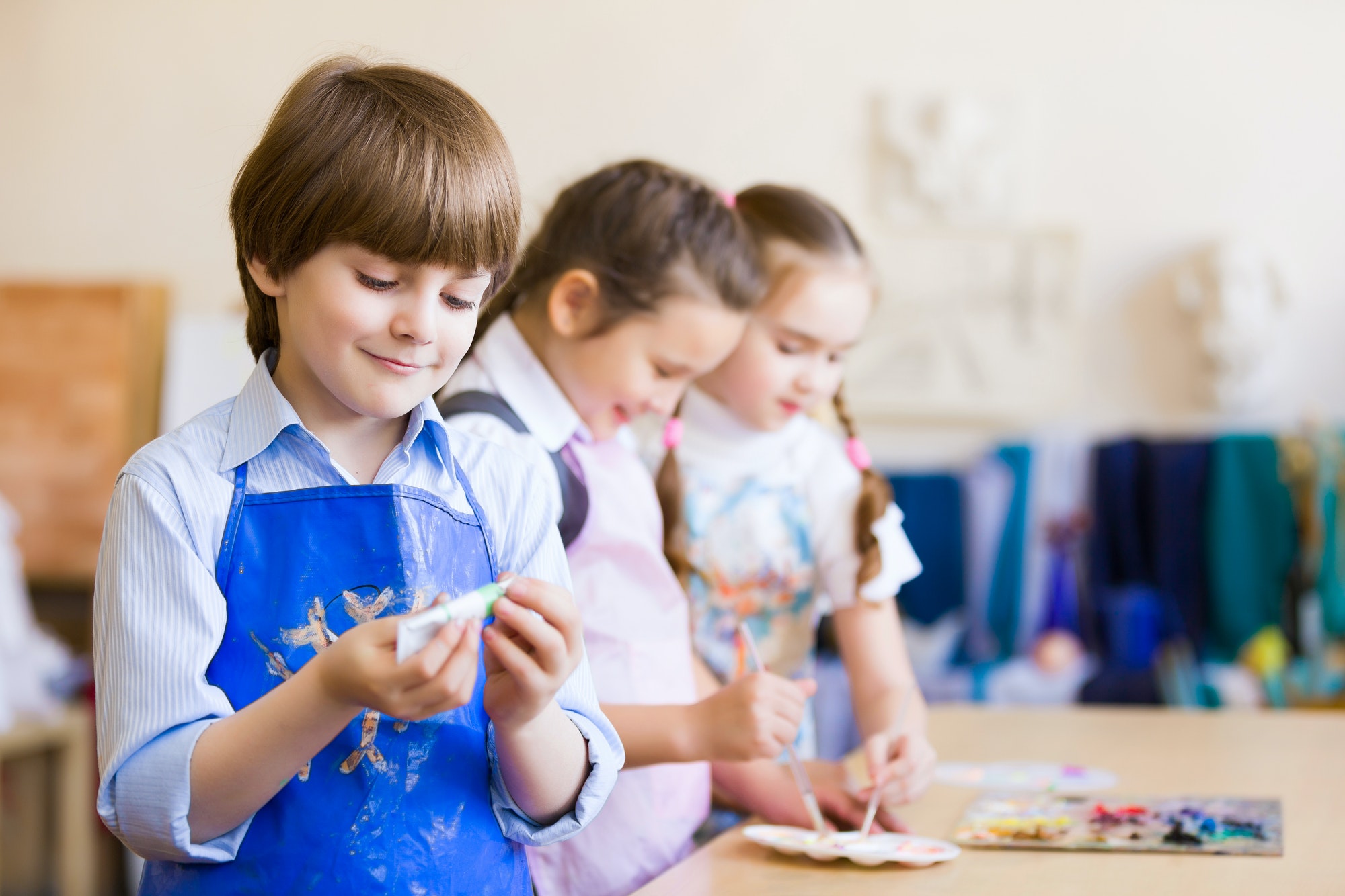 Children drawing and painting