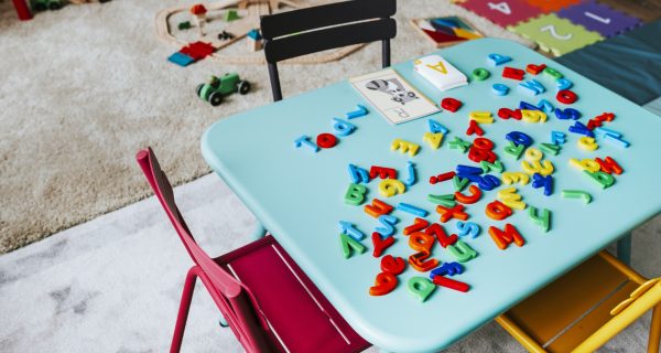 Interior design of a kindergarten classroom